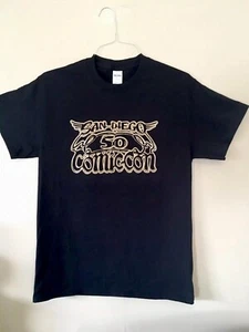 SDCC Comic Con 2019,  50th Anniversary Black T-shirt, LIMITED Size L Gildan - Picture 1 of 7