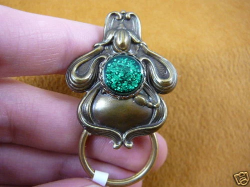  (#E-383) FLOR Verde Gafas LATÓN Pin Colgante Identificación Porta Insignia Foto 1 de 1