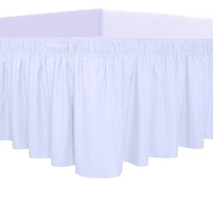 Wrap Around Ruffled Bed Skirt with Adjustable Elastic Belt - 18 Inch Drop Eas... - Picture 1 of 7