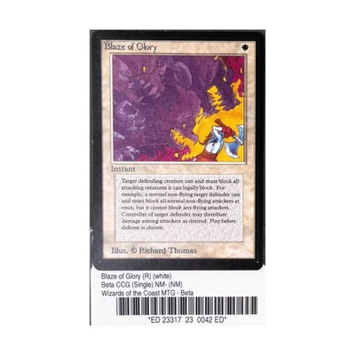 WOTC MtG Beta Blaze of Glory (R) NM- - Image 1 of 2