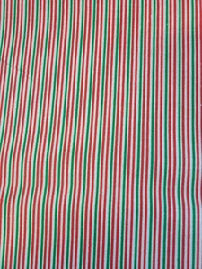 Very Tiny Red, Green, And White Stripes Christmas Color Cotton Fabric - Picture 1 of 5