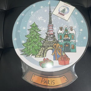 Christmas Placemats Wyatt Home Set of 4 ParisEiffel Tower Design Cork Board Back - Picture 1 of 10