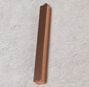 Rose Gold Necklace Bar Jewelry Rectangle Shiny Gold Plated 2.5" 5cm Geometric - Picture 1 of 8
