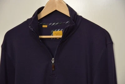 Robert Talbott Carmel Cotton 1/4 Zip Sweater - Size M - Made in Peru -  EXC COND - Image 1 of 4