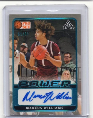 2021-22 Leaf Pro Set Power Marcus Williams Platinum Rookie Auto RC #'d/99 - Image 1 of 2
