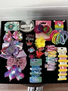 Huge Lot of 70+ Girls’ Colorful Hair Barrettes Ponytail Holders Snap Clips - Picture 1 of 24