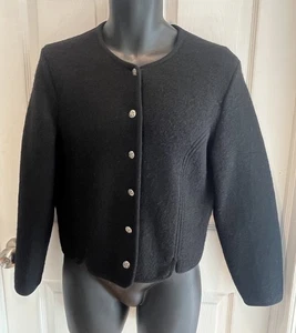 Vintage Gleneagles Women’s All Pure Wool Cardigans Jacket Size 12 Black - Picture 1 of 6