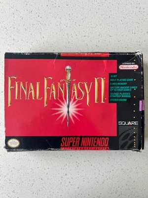 Final Fantasy II 2 Super Nintendo SNES 1991 Video Game with Box & Manual - Image 1 of 4