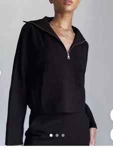 Aritzia Group By Babaton Pullover 1/4 Zip cropped oversized gerippt weich Gr. S - Bild 1 von 7