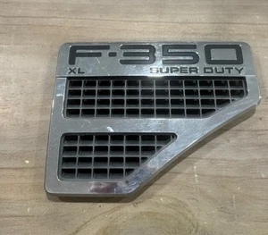Ford F-350 Super Duty XL Right Fender Emblem Badge W/Vents Chrome 2008-2010 OEM - Picture 1 of 2
