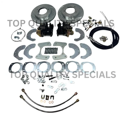 1957-81 F-150 Ford Truck Rear Disc Brake Kit Drilled Slotted Rotors E Brake - Image 1 of 4