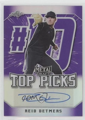 2020 Leaf Metal Draft Top Picks Purple Rainbow /25 Reid Detmers #TP-RD1 Auto - Image 1 of 2