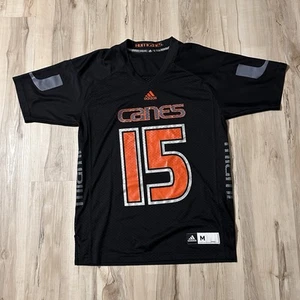 Miami Hurricanes #15 Adidas Football Jersey Adult Size Medium Fast Shipping - Picture 1 of 4