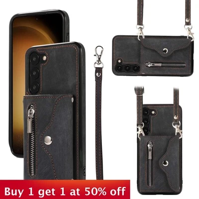 For Samsung Galaxy S25 Ultra S24 S23 Plus S22FE A71 A32 Card Holder Leather Case - Image 1 of 4