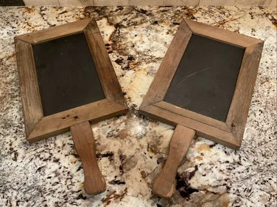 2 Antique Vintage Chalk Boards with Handles 11 x 8 - Image 1 of 4