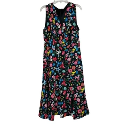 Elie Tahari Jila floral fit & Flare V-neck mini dress size 4 wedding party - Image 1 of 4