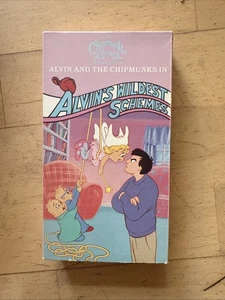 1986 Alvin And The Chipmunks Alvin's Wildest Schemes VHS Tape + Box - Picture 1 of 6