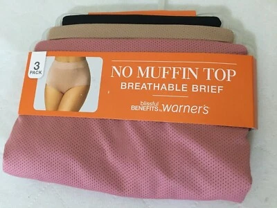 New Warner's No Muffin Top Breathable Brief Panties 3 pack Womens Sizes U pick - Image 1 of 4