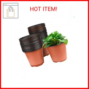 KINGLAKE 50 Pcs 6" Plastic Plants Nursery Seedlings Pot/Pots Flower Plant Contai - Picture 1 of 2