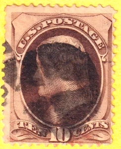 jis36 US BRIEFMARKE SC# 187 10c 1879 gebraucht F CV 45,00 $ 703 - Bild 1 von 2