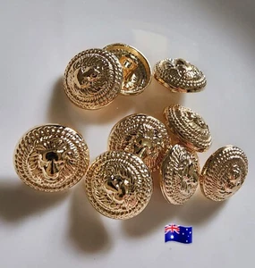 10pcs 15mm Vintage Gold Metal Lion Buttons - Picture 1 of 1