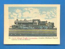 RAILWAY QUIZ No.16. 2-6-0 MIXED TRAFFIC LOCOMOTIVE A&BC GUM CARD 1958