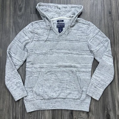 American Rag с капюшоном хлопок кабель трикотажа толстовка размер средний светло-серый - Изображение 1 из 4