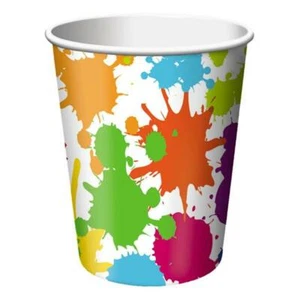 Art Party Paper Cups Birthday Party Supplies 9 oz 8 Per Package New - Picture 1 of 1