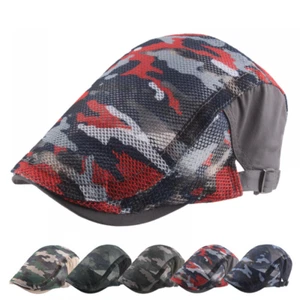 Hombres Verano Camuflaje Malla Gatsby Newsboy Plano Hiedra Sombrero Transpirable Pico Gorra - Imagen 1 de 10