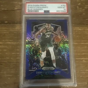 2019-20 Giannis Antetokounmpo Prizm Blue Shimmer FOTL #152 Bucks PSA 10 GEM MINT - Picture 1 of 2