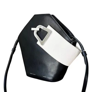 Danse Lente Johnny Umhängetasche Leder Top Handle in Schwarz/Creme - Bild 1 von 7