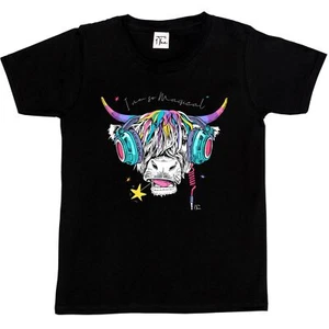 1 T-Shirt Kinder Mädchen I am so Magical Highland Cattle Einhorn - Bild 1 von 5