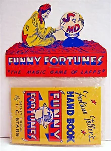 Gioco vintage Funny Fortune Tellers di I C Stars Fun Mfg Company vecchio negozio stock - Foto 1 di 2