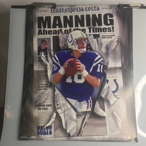 Peyton Manning Poster 20” x 16” Card Stock Indianapolis Colts NFL Cover