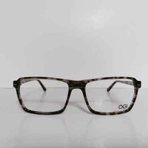 Mens OGI Square Gray Chop Stripe Eyeglasses Frames 55-16-140 Made In Japan - Picture 1 of 5