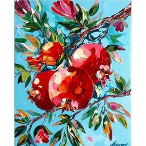 Paint By Numbers Adults kids Red Pomegranate DIY Painting Kit 40x50CM Canvas - Picture 1 of 11