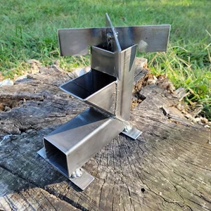 Rocket Stove 2" Portable Camping Hiking Outdoor Compact Wood Burn Prep Off Grid - Picture 1 of 9