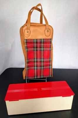 De Colección Termo a Cuadros Bolso de Picnic Refrigerador Retro Camping Estuche de Transporte Verano Playa Almuerzo Foto 1 de 4