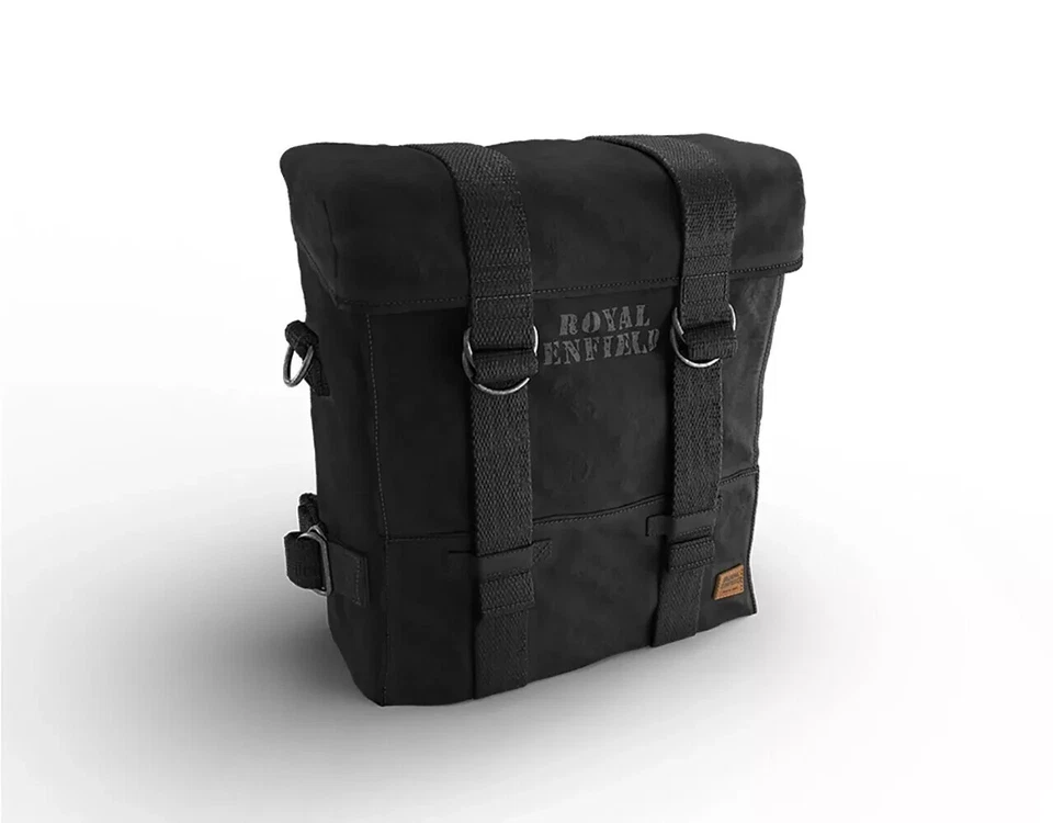 Alforjas militares ROYAL ENFIELD derecha, negras, 350/500 C5 ajuste clásico para Foto 1 de 4