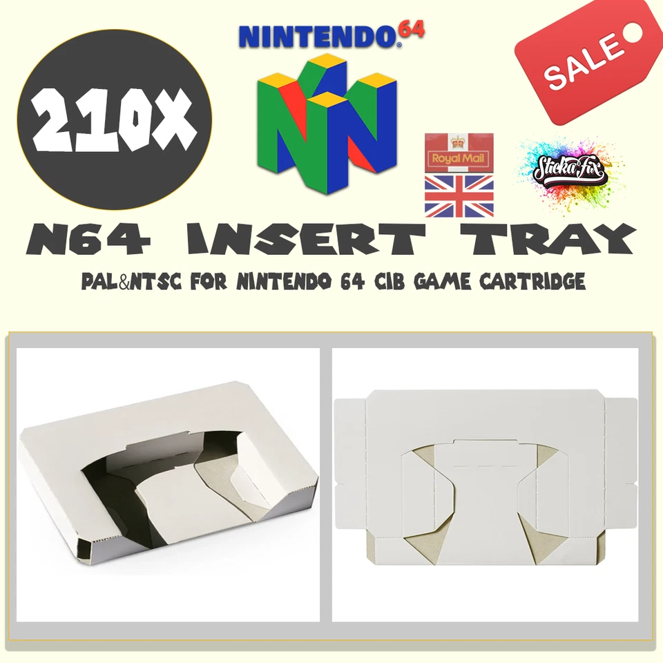 210x NINTENDO 64 CARDBOARD INSERT REPLACEMENT GAME INNER TRAY PAL NTSC N64 - Image 1 of 1