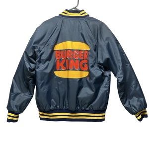 BURGER KING Jacke Herren M dunkelblau Vintage Joanne bestickt Mitarbeiter Uniform - Bild 1 von 14