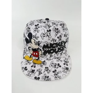Disney Mickey Mouse Snapback Hat Adult All-Over Print Black White Adjustable NWT - Picture 1 of 5