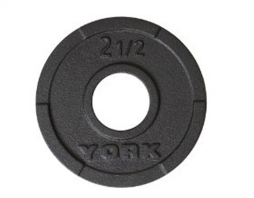 York Barbell 7420 G2 Olympic Dual Grip Thin Line Cast Iron Plate- Black -2.5 lbs - Image 1 of 1