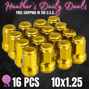 16 Bulge Lug Nuts 2007 2008 2009 Kawasaki KFX 700 KFX700 Wheel ATV Rim Nut Gold - Foto 1 di 9