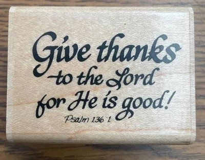 全新 Stampendous 橡皮图章 感谢 PSALM136:1 宗教免费 美国船 — 第 1/4 张图片