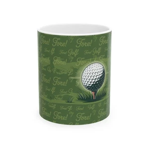 Golf Lover's Mug, Golf Enthusiast Gift, Fore Coffee Cup, Golfer Tea Mug, - Picture 1 of 9