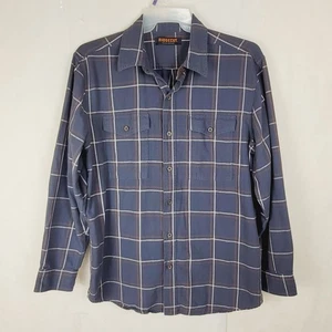 Ridgecut button up shirt blue plaid elbow patches Size medium Workwear - Picture 1 of 8