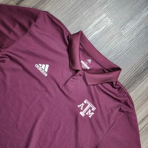 Texas A&M Aggies Polo Shirt Mens Size XL Maroon Embroidered Short Sleeve Adidas - Picture 1 of 6