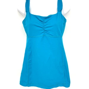 Lululemon Aria II Aqua Blue Workout Tank Top Built in Bra Cups Size 8 - Imagen 1 de 8