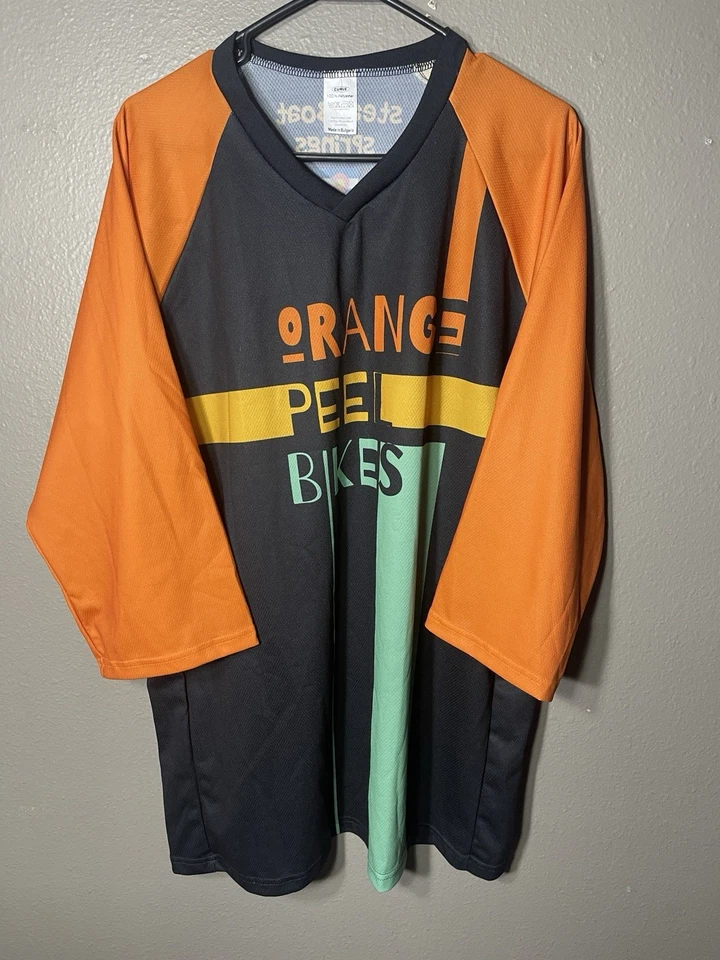 Camiseta deportiva de ciclismo Curve para hombre XL 26 Pit to Pit naranja peel bicicletas poli manga larga D1 Foto 1 de 4